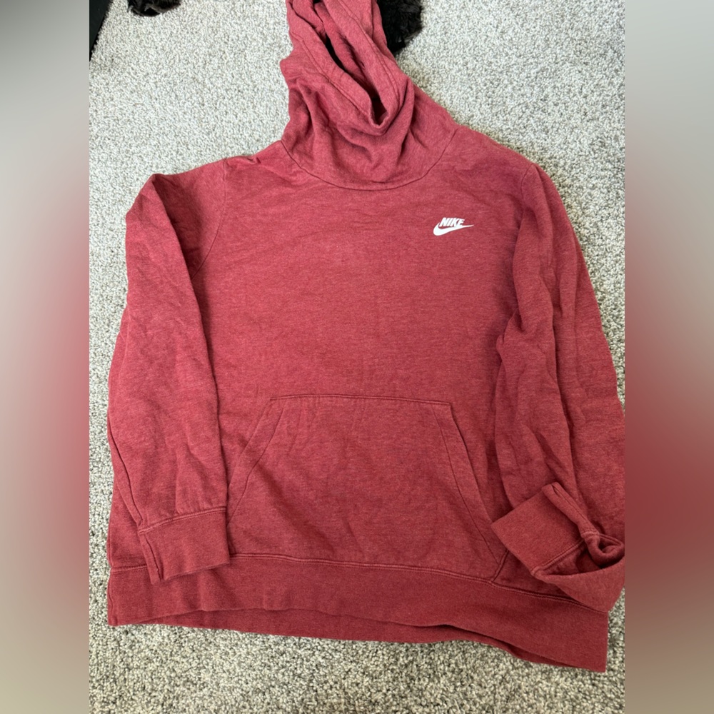 Nike Women's Red Cowl Neck Pullover Sweatshirt